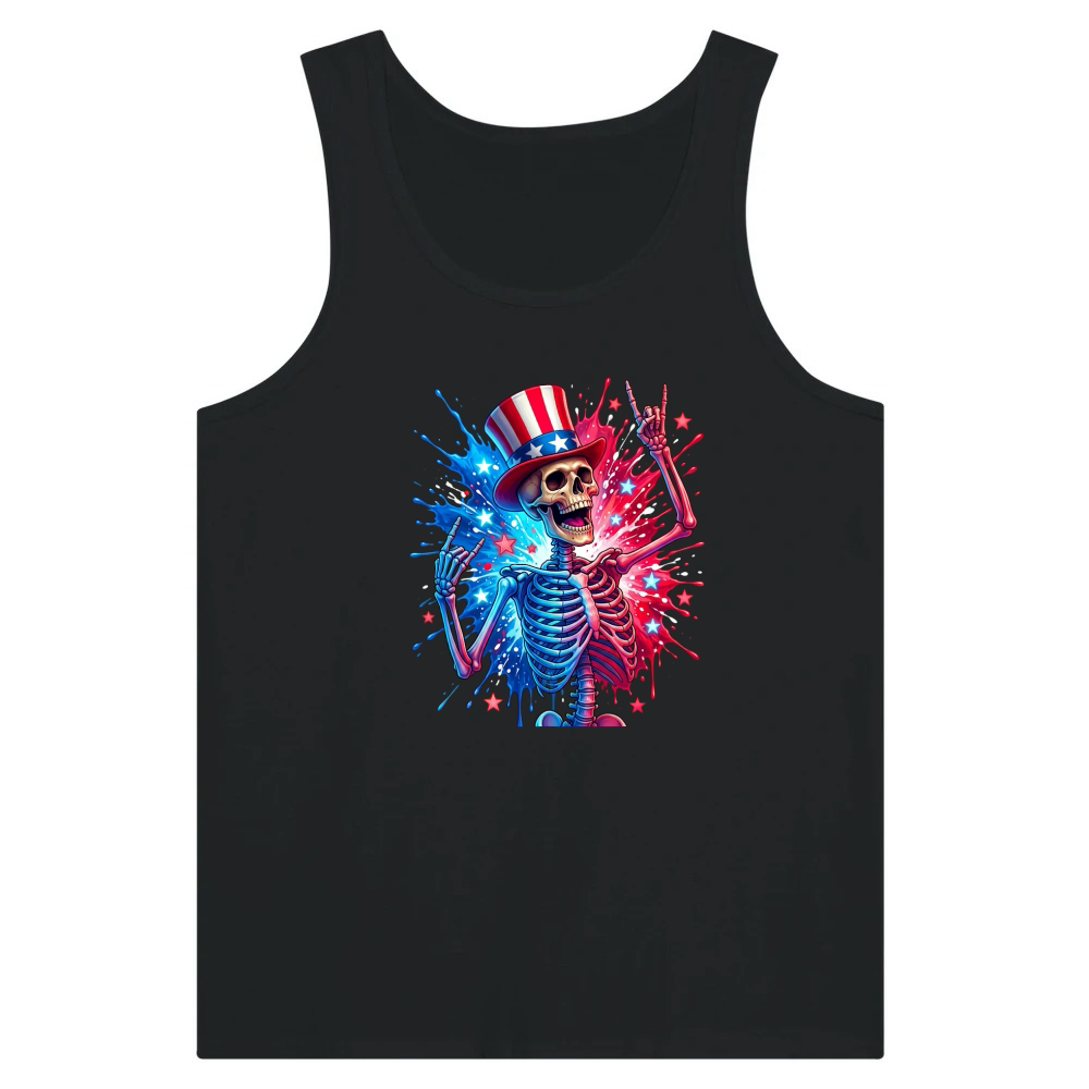 Product Funny 4th of July American Skeleton Tank Top