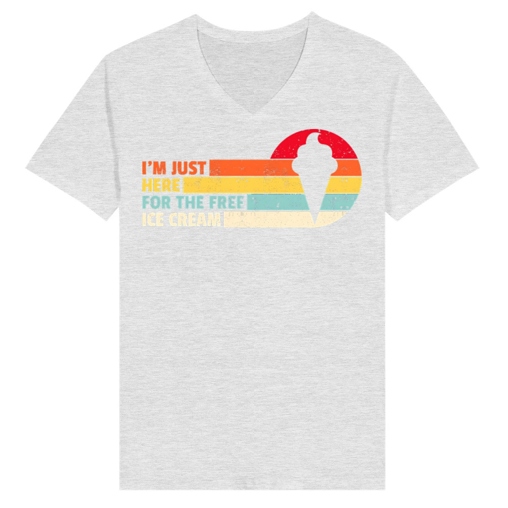 Product Funny Free Ice Cream Retro Sunset Graphic V-Neck T-shirt