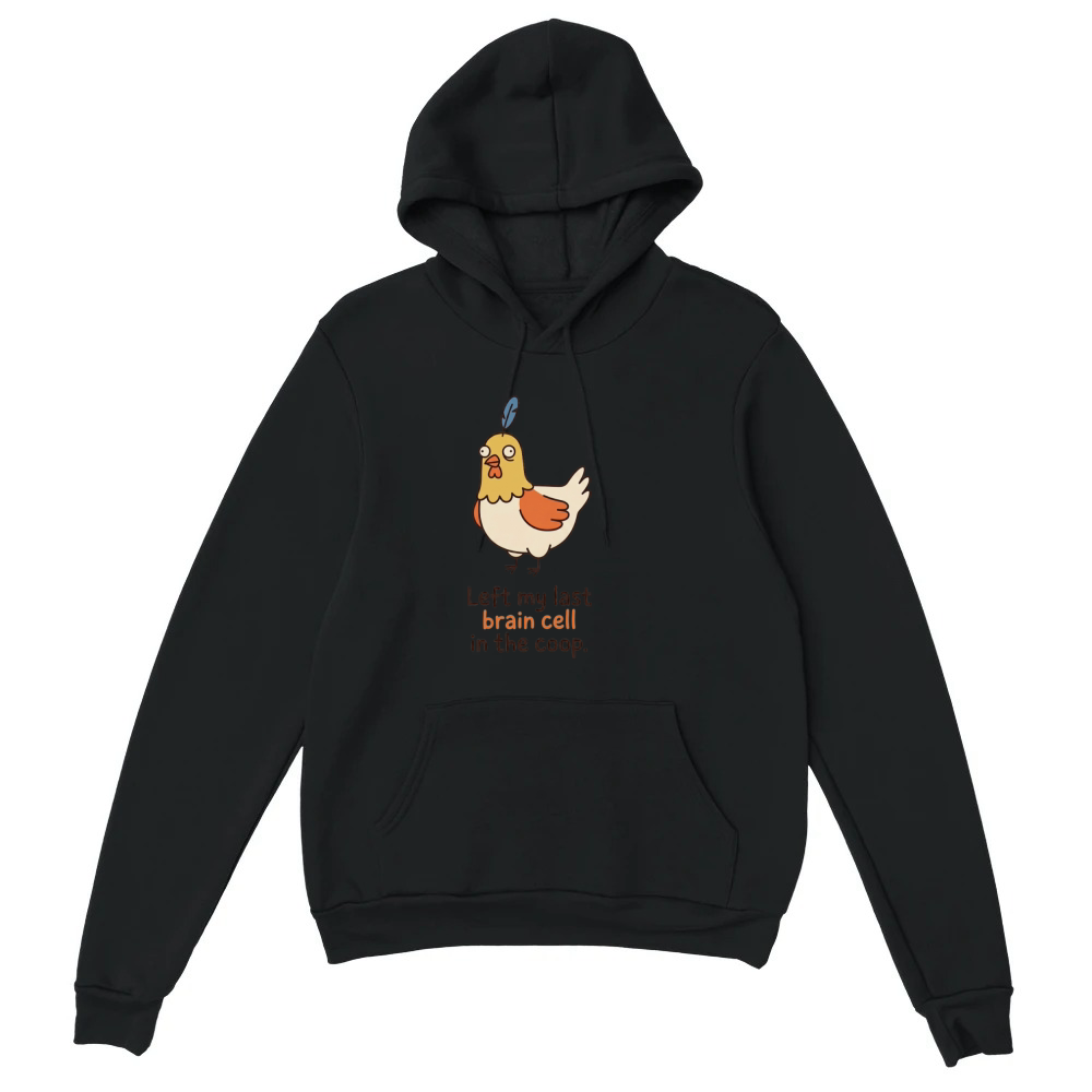 Product Left My Last Brain Cell Funny Burnout Chicken Unisex Hoodie
