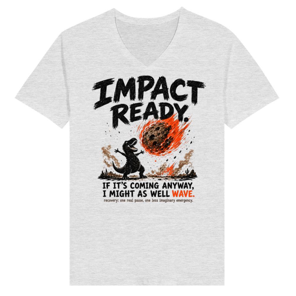 Product Impact Ready Funny T-Rex Dinosaur Meteor Shirt V-Neck T-shirt