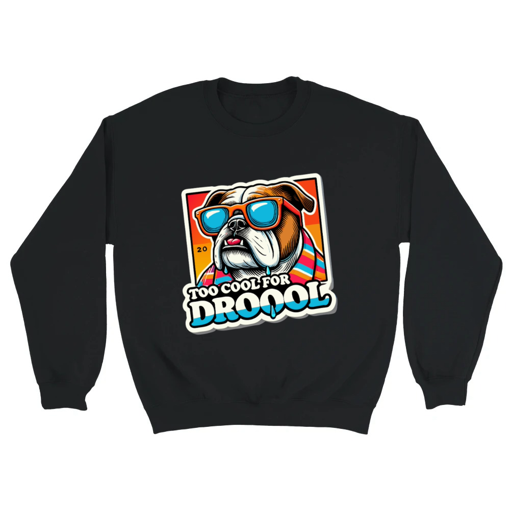 Product Too Cool For Drool Funny Bulldog Unisex Sweatshirt