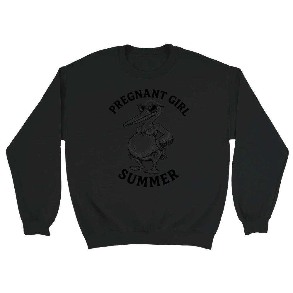 Product Pregnant Girl Summer Beach Pelican Funny Pregnancy Unisex Sweatshirt