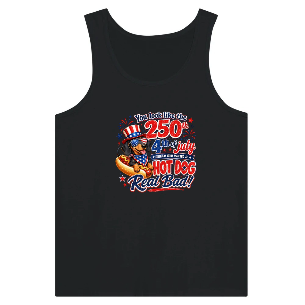 Product Funny 4th July 250th Hot Dog Lover Tank Top