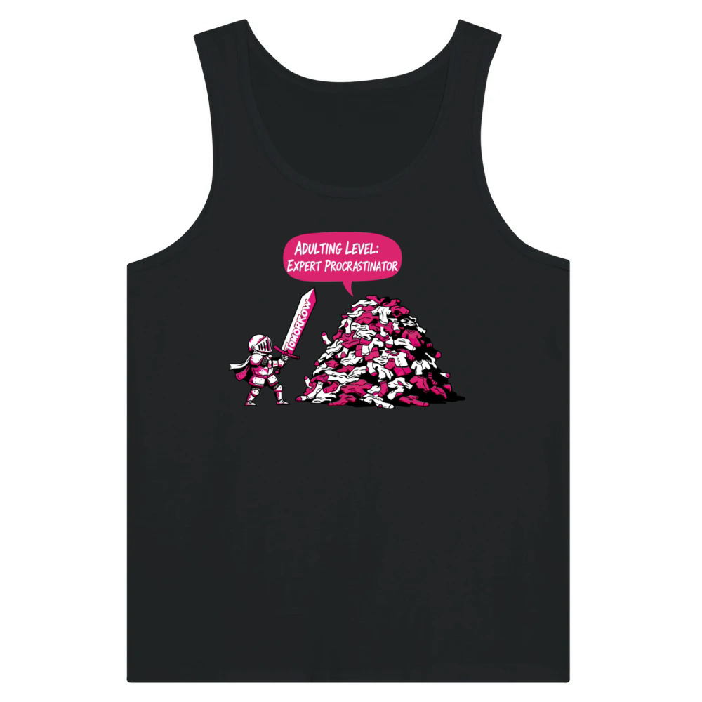 Product Adulting Level Expert Procrastinator Funny Knight Tank Top