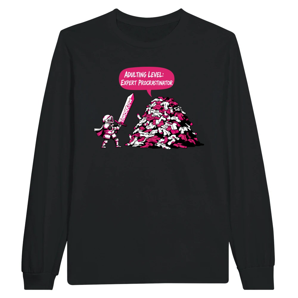 Product Adulting Level Expert Procrastinator Funny Knight Unisex Longsleeve