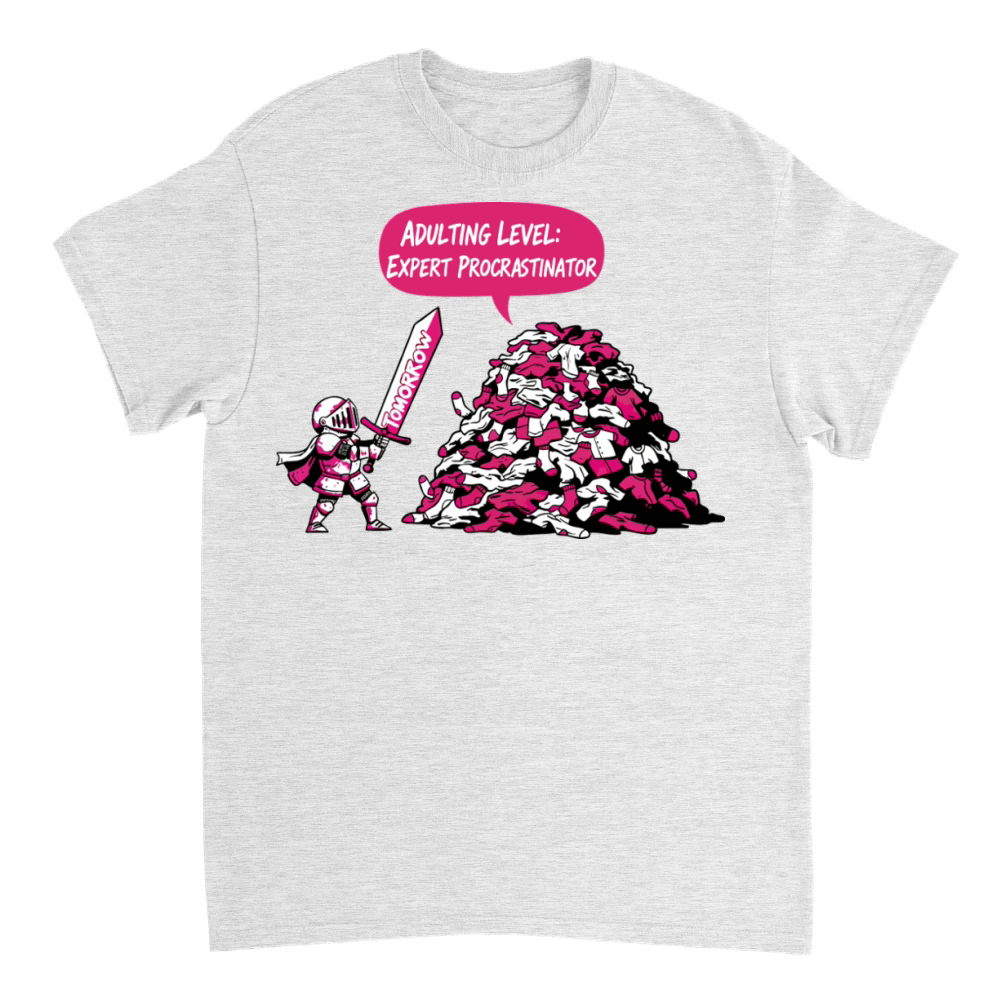 Product Adulting Level Expert Procrastinator Funny Knight T-Shirt