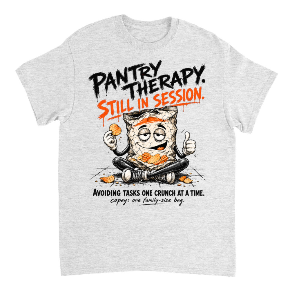 Product Pantry Therapy Procrastination Potato Chips Funny T-Shirt
