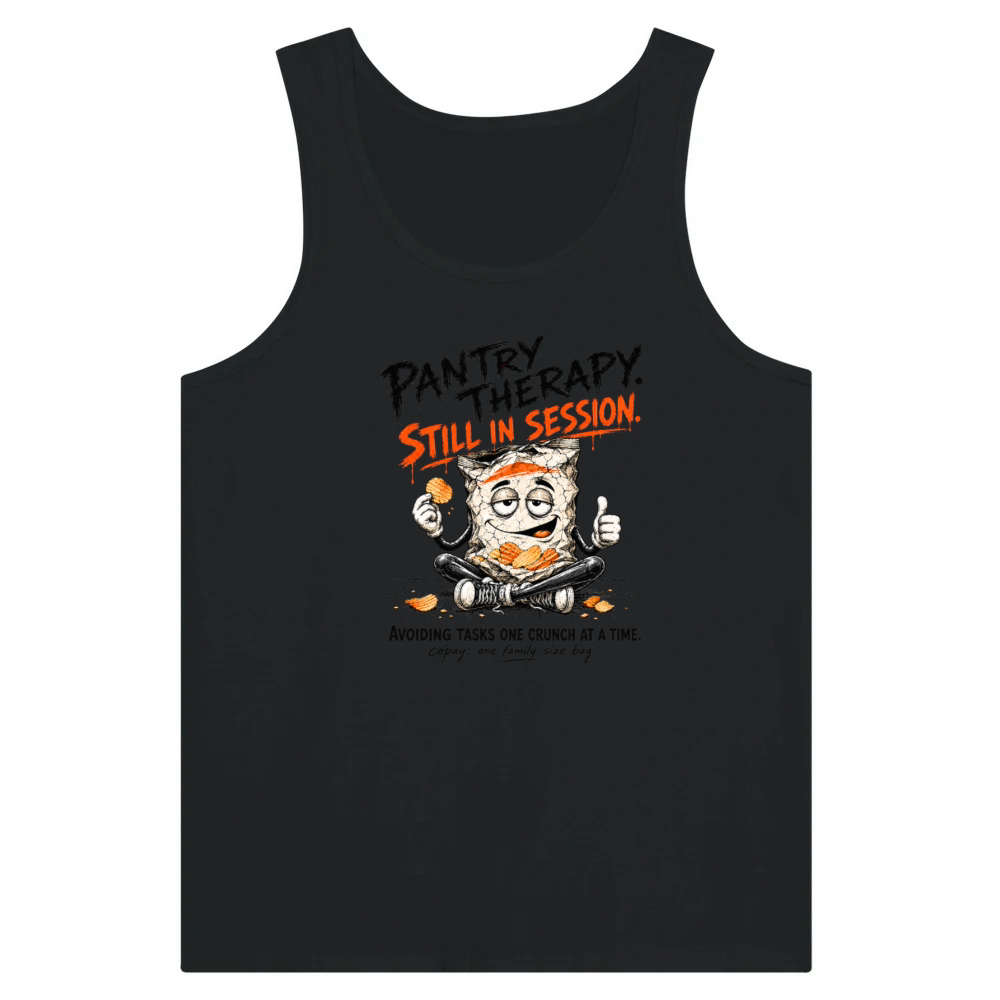 Product Pantry Therapy Procrastination Potato Chips Funny Tank Top