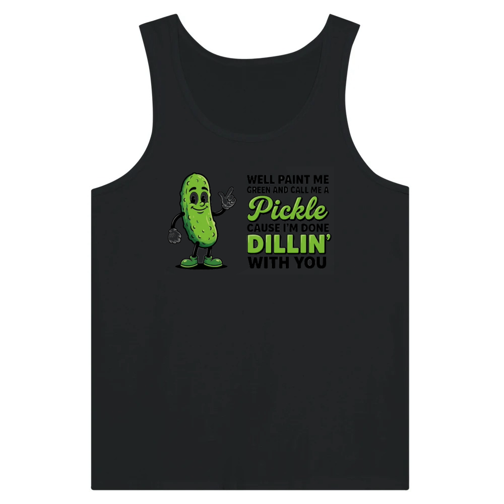 Product Well Paint Me Green Call Me A Pickle Funny Tank Top