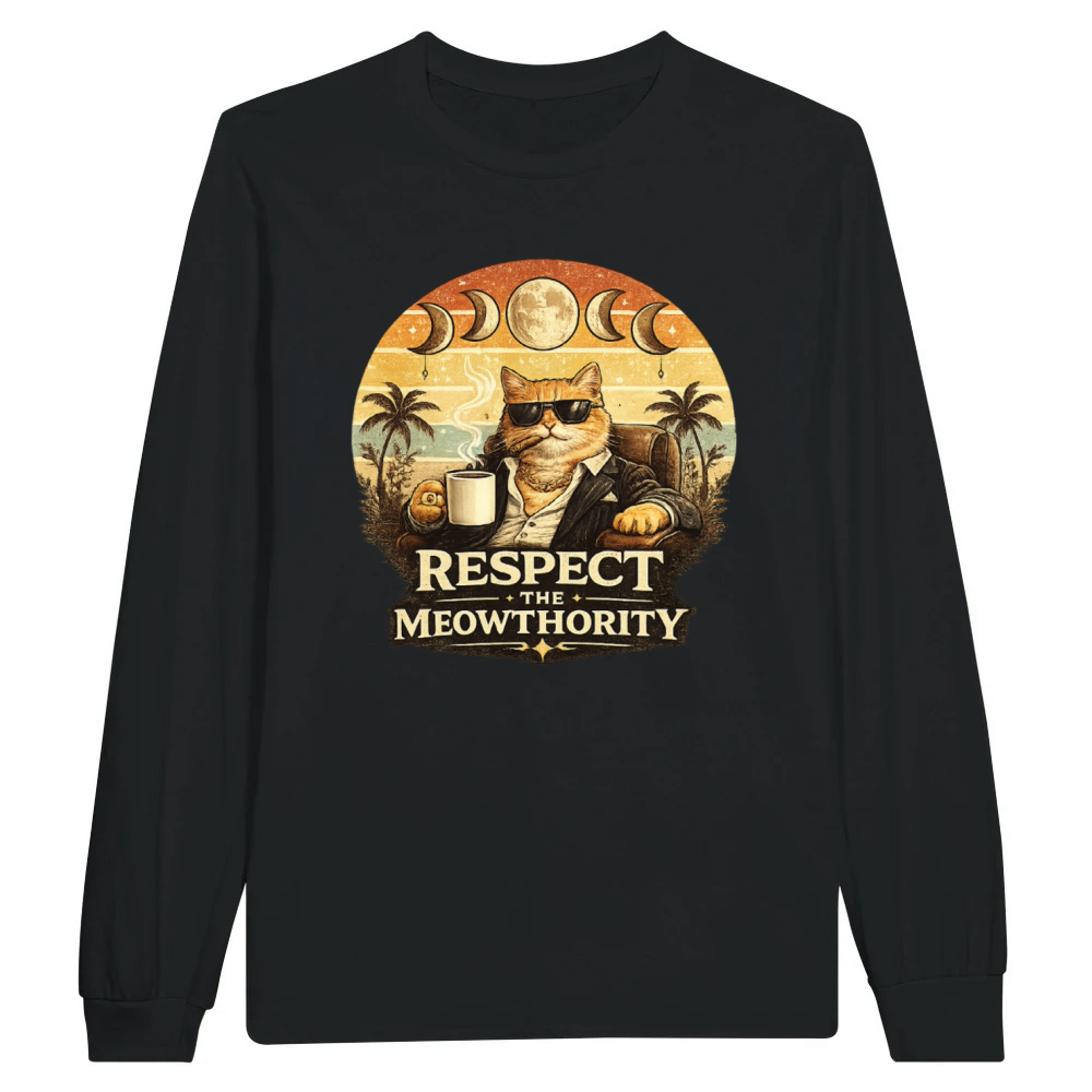 Product Respect The Cat Authority Funny T-Shirts Unisex Longsleeve