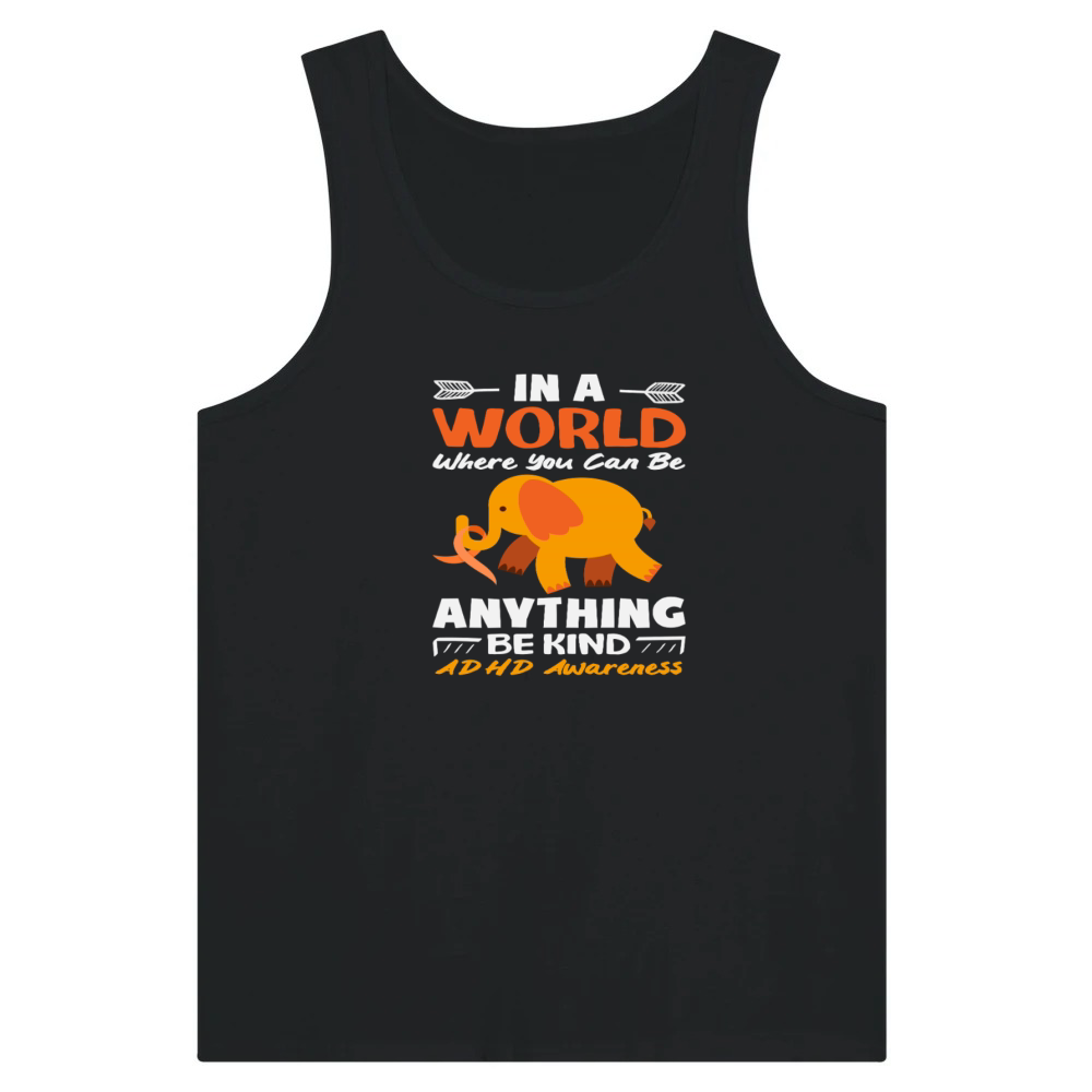 Product Be Kind ADHD Awareness Elephant Orange Tank Top