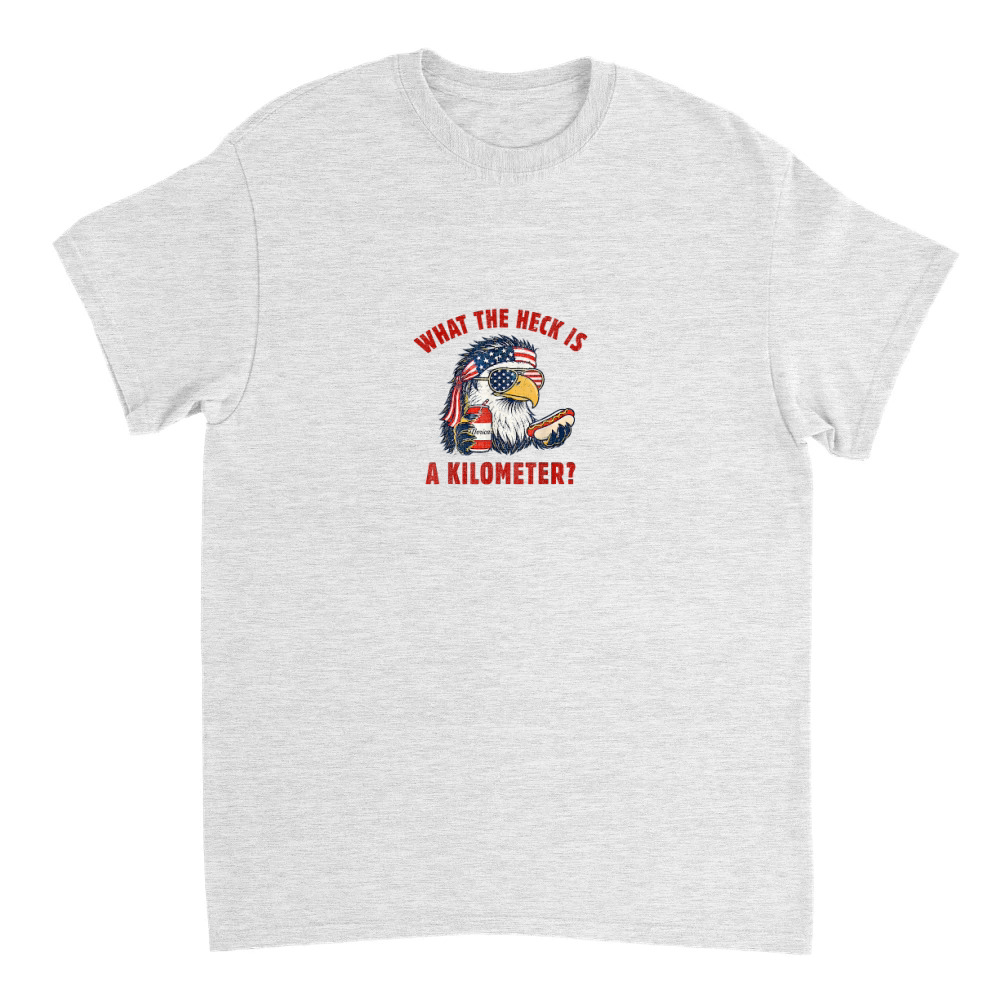 Product Funny 4th of July Eagle What The Heck is A Kilometer T Shirt T-Shirt