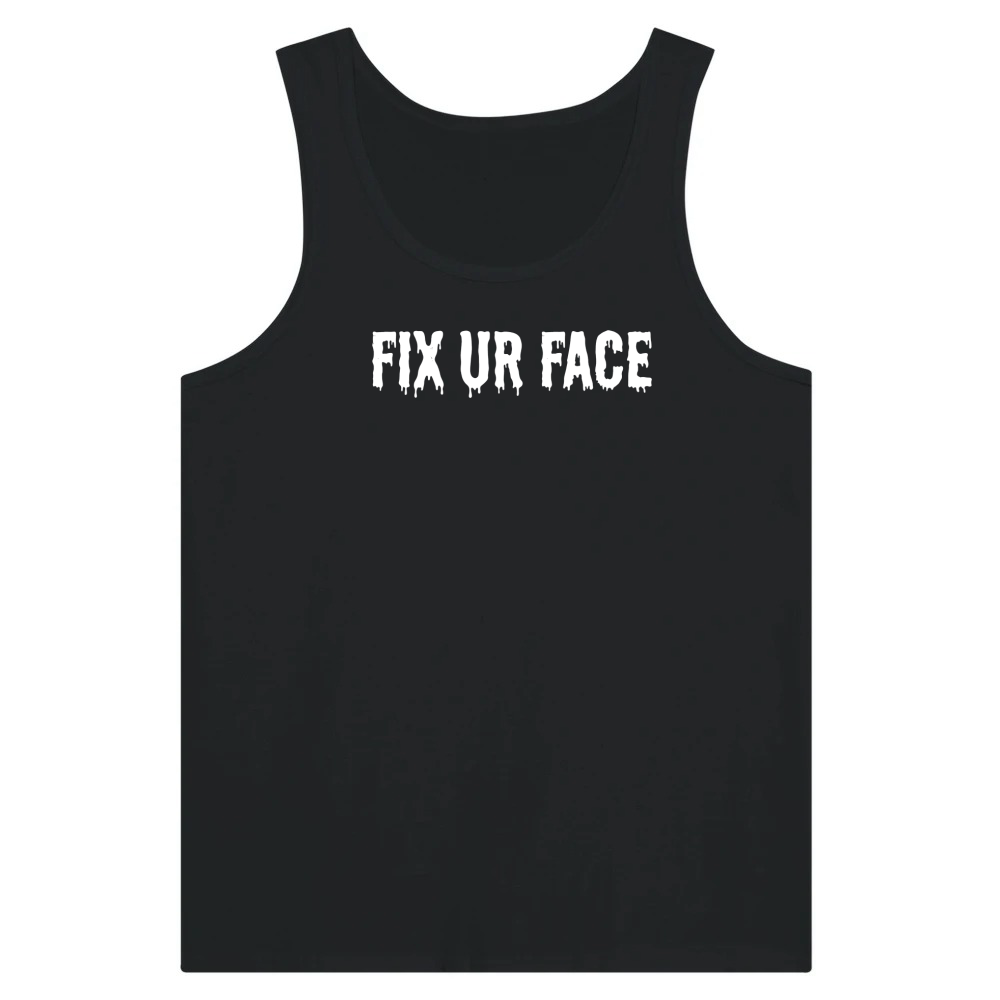 Product Fix Face Halloween Humor Creepy Tank Top