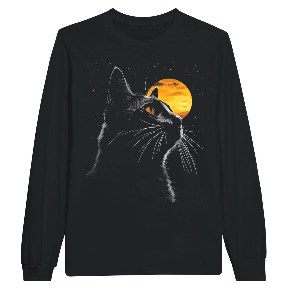 Product Cat Moon Sunset Feline Whiskers Unisex Longsleeve
