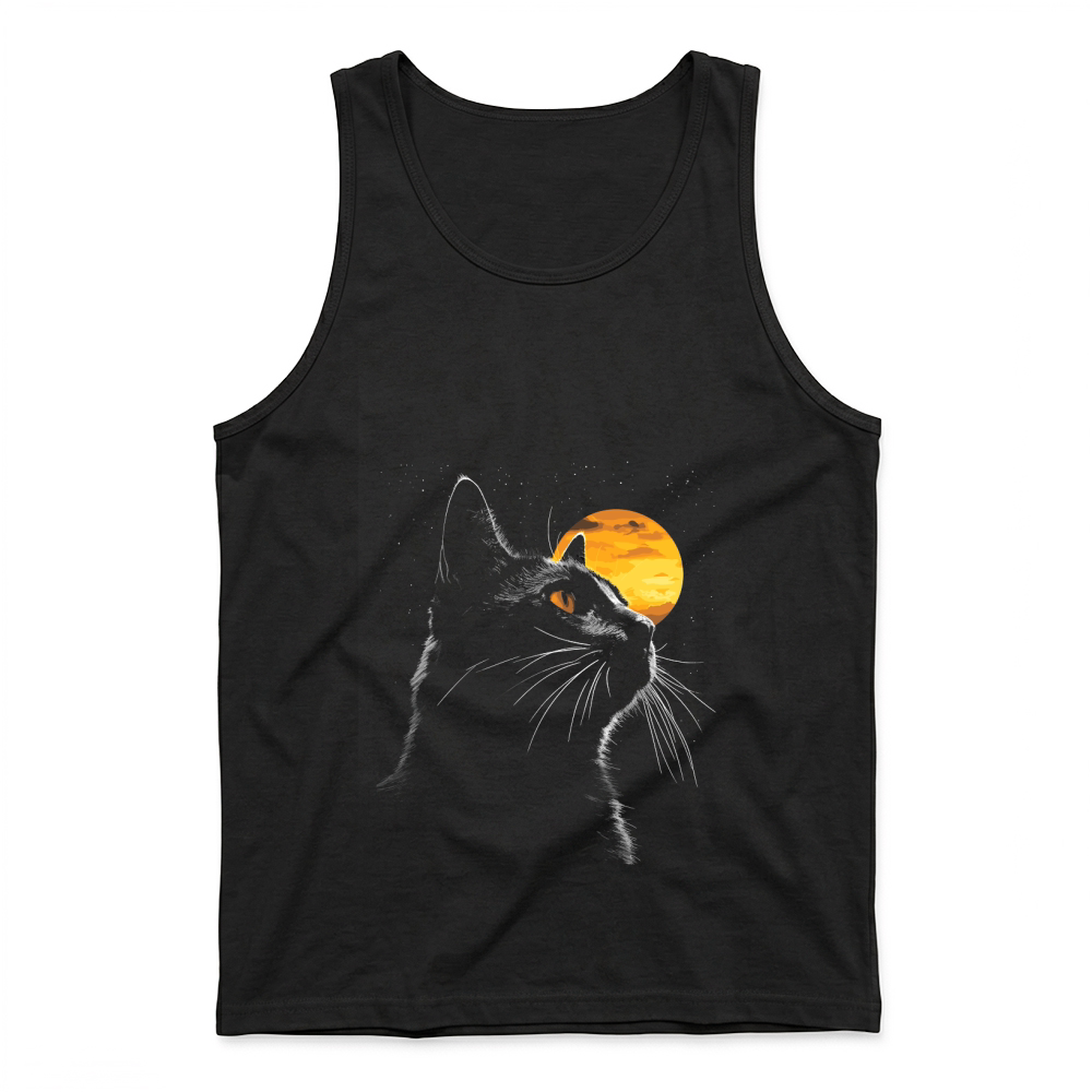 Product Cat Moon Sunset Feline Whiskers Tank Top