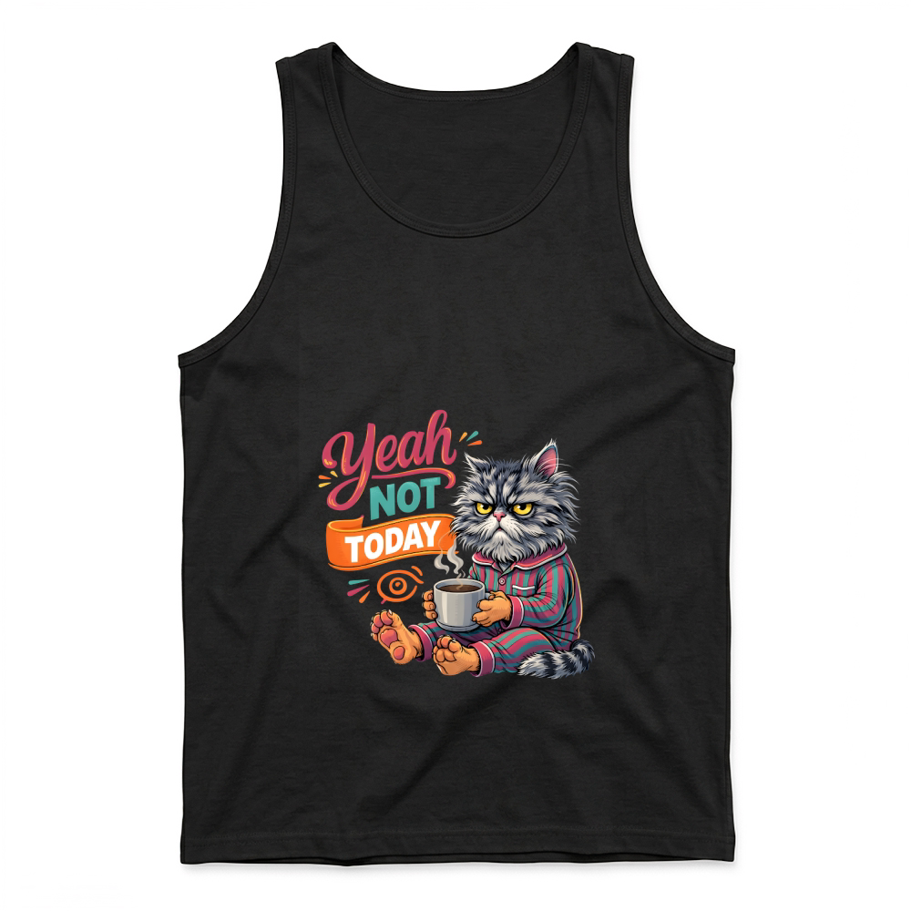 Product Yeah Not Today Funny Grumpy Cat Tank Top