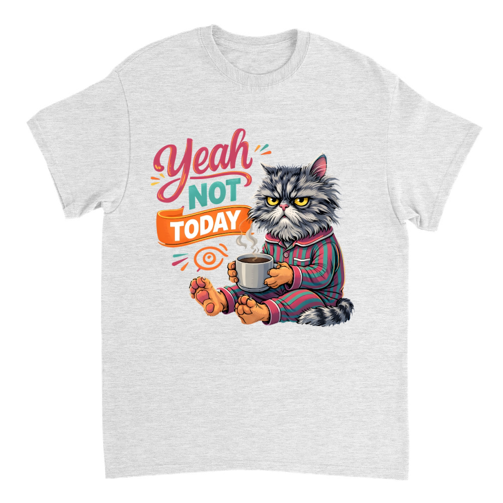 Product Yeah Not Today Funny Grumpy Cat T-Shirt