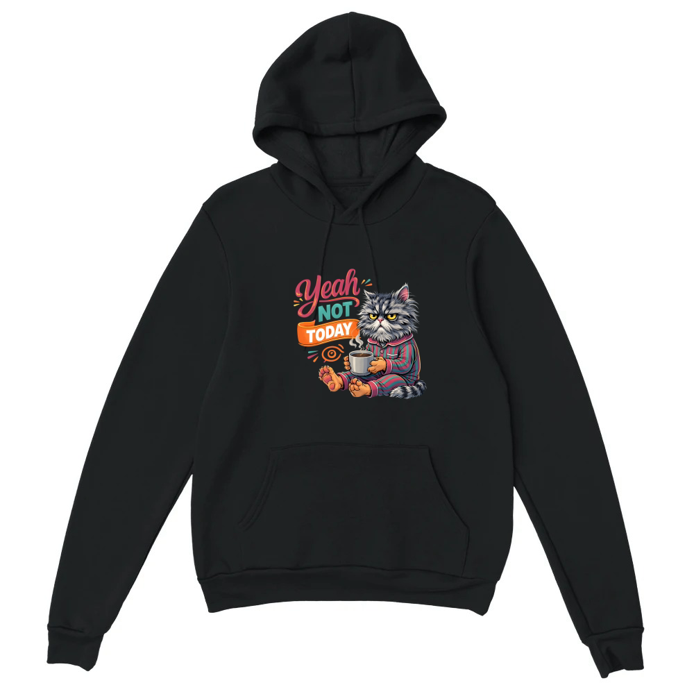 Product Yeah Not Today Funny Grumpy Cat Unisex Hoodie