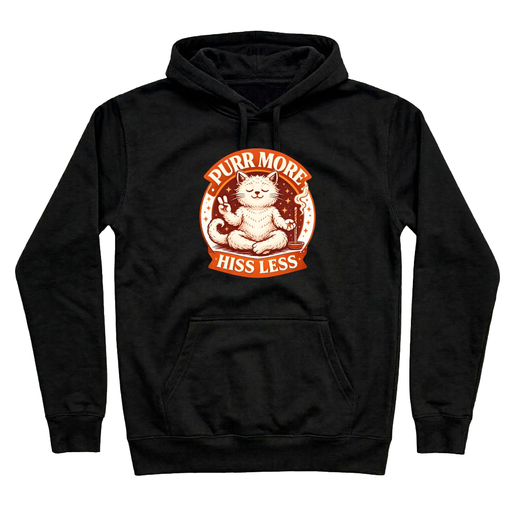 Product Zen Funny Cat Purr More Hiss Less Unisex Hoodie