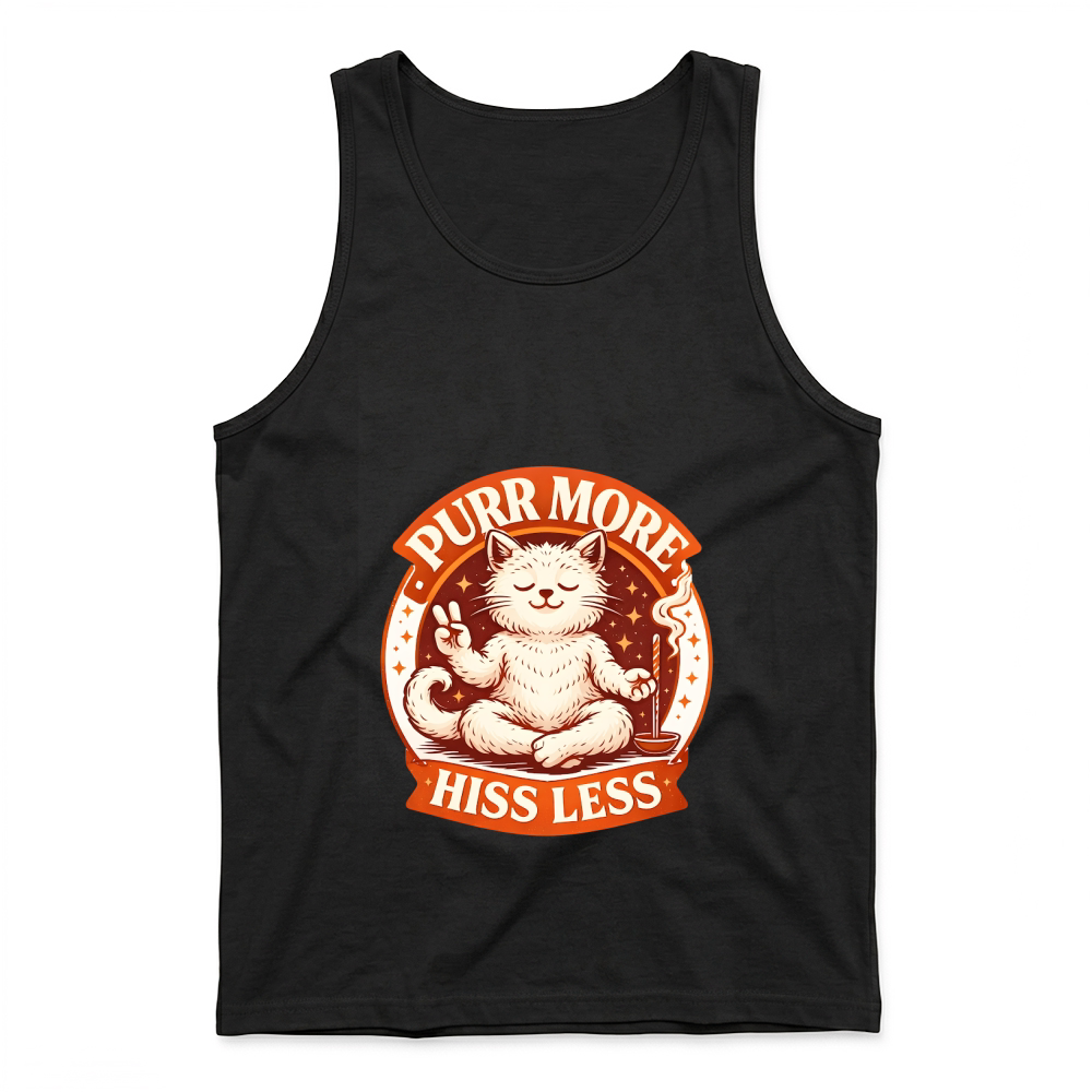 Product Zen Funny Cat Purr More Hiss Less Tank Top
