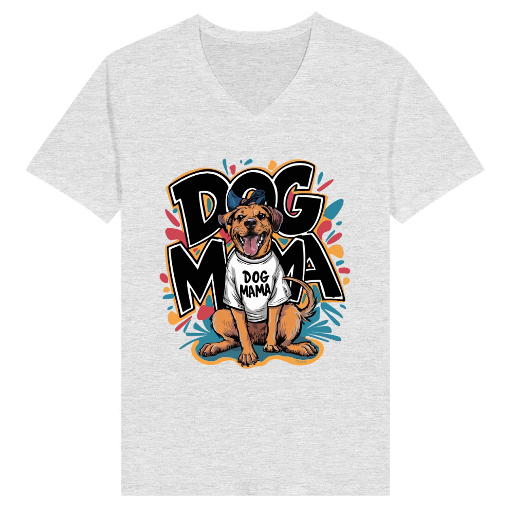 Product Dog Mama Happy Dog Lover V-Neck T-shirt