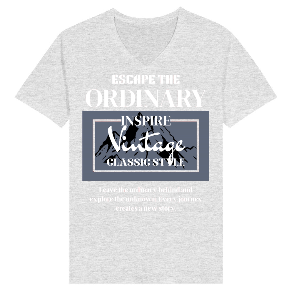 Product Escape the Ordinary Vintage Style V-Neck T-shirt