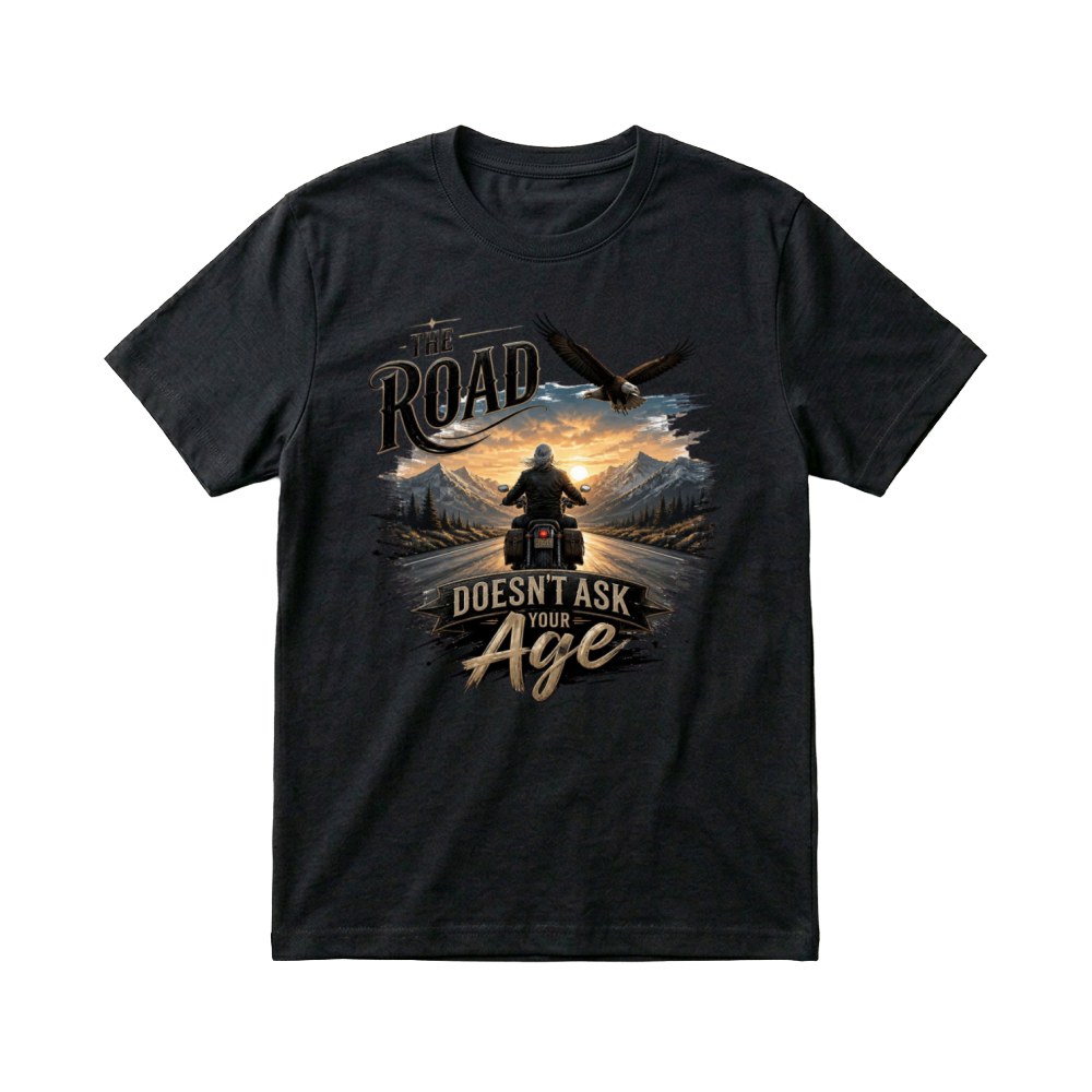 Product The Road Doesn't Ask Your Age gift for grandpa T-Shirt