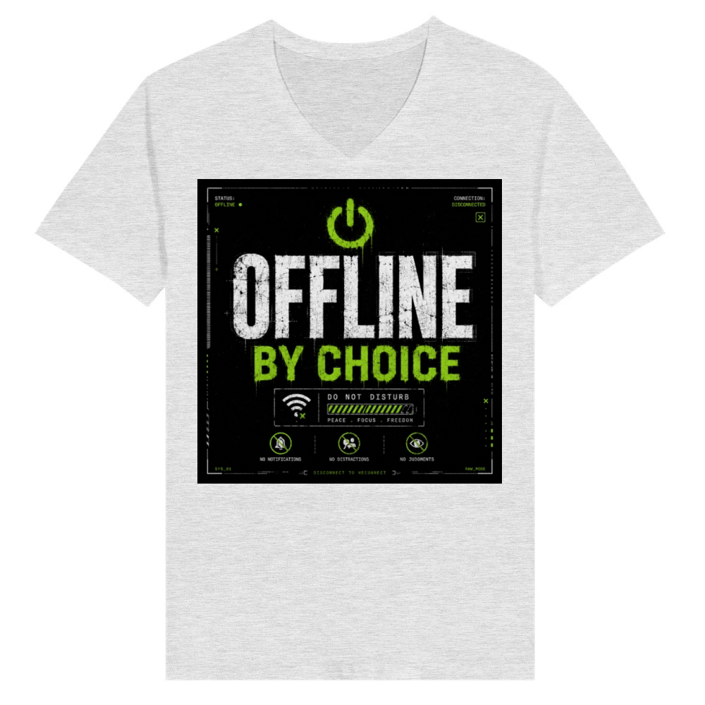 Product Offline By Choice Introvert Quote V-Neck T-shirt