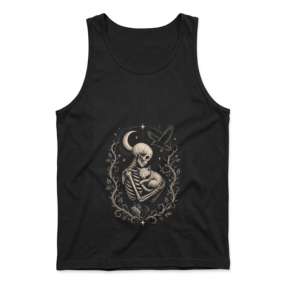 Product Skeleton Cat Gothic Halloween Tank Top