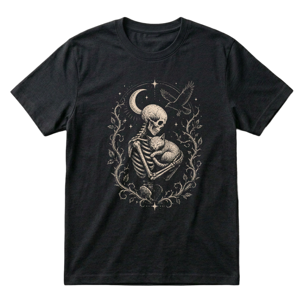 Product Skeleton Cat Gothic Halloween T-Shirt