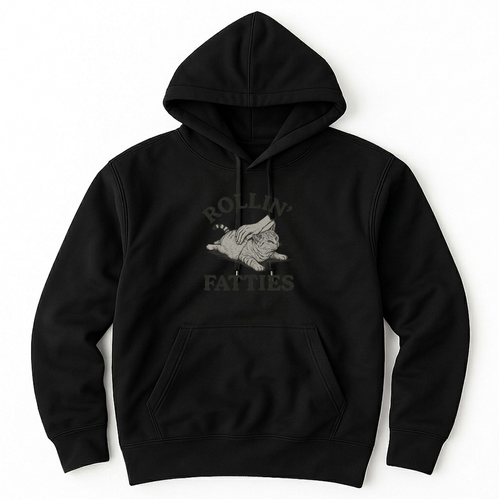 Product Rollin’ Fatties Funny Cat Humor Unisex Hoodie