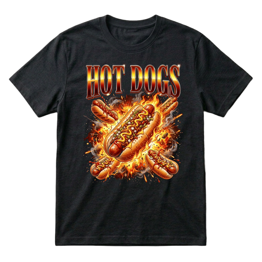 Product Hot Dogs Explosion Food Fiery T-Shirt