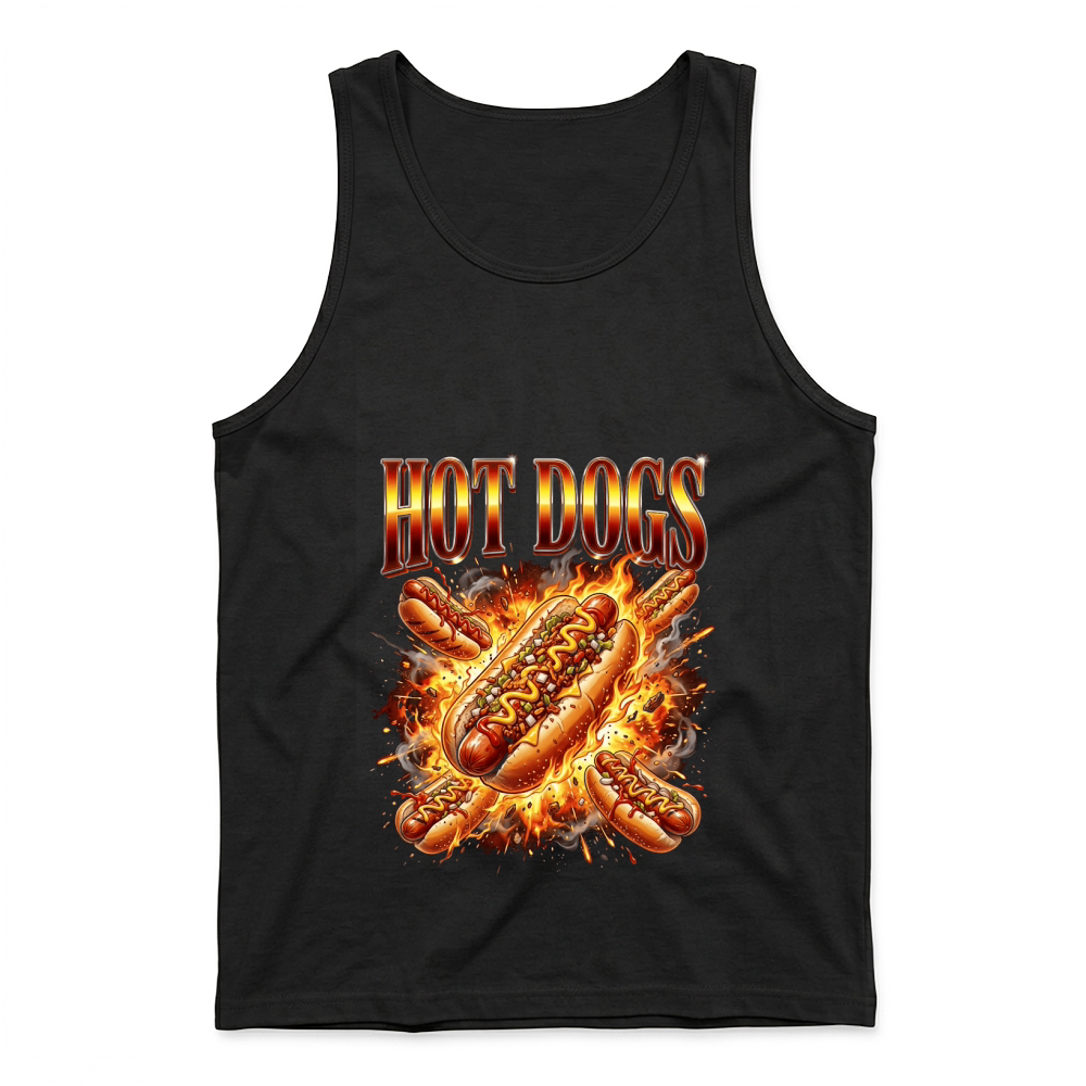 Product Hot Dogs Explosion Food Fiery Tank Top