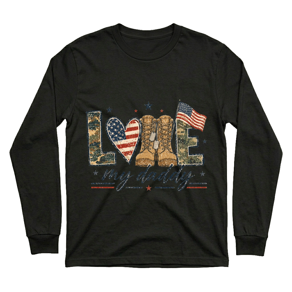 Product Love My Daddy Military Fathers Day Unisex Sweatshirt