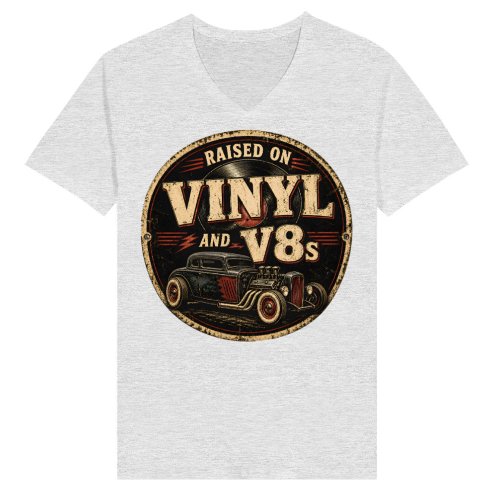 Product Vinyl and V8s Vintage Sign V-Neck T-shirt