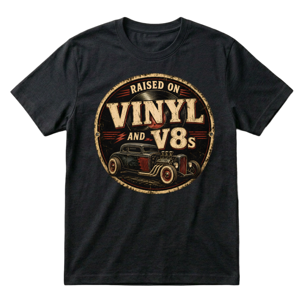Product Vinyl and V8s Vintage Sign T-Shirt