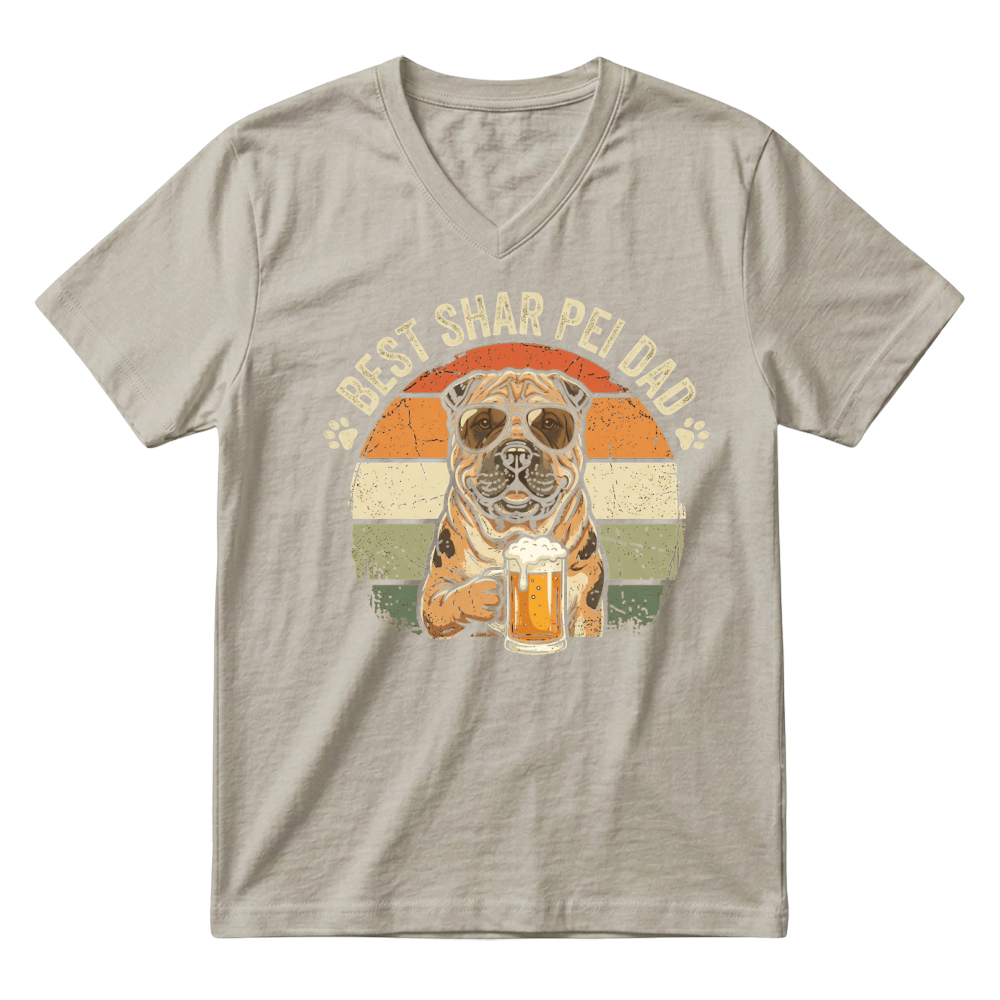 Product Shar Pei Dad Beer Dog V-Neck T-shirt