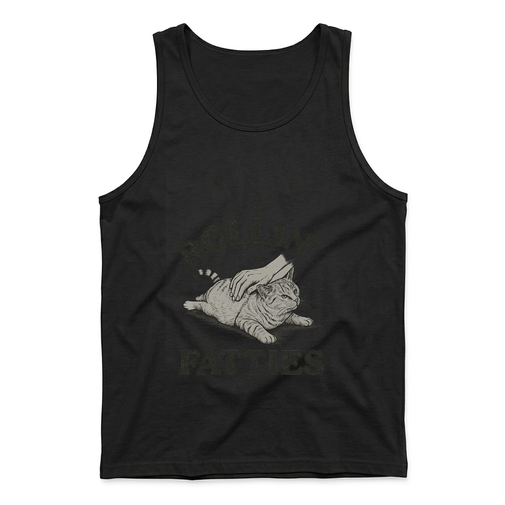 Product Rollin’ Fatties Funny Cat Humor Tank Top