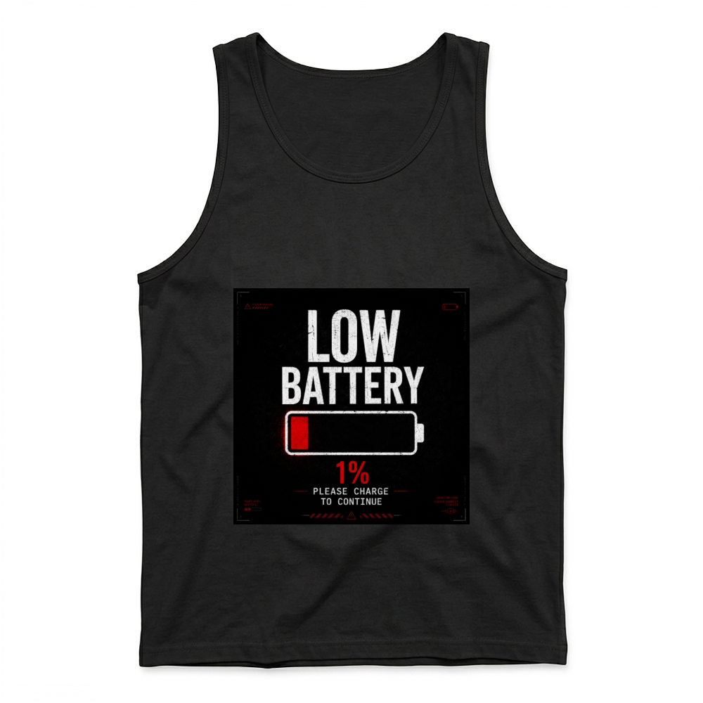 Product Low Battery Social Energy Funny Design Tank Top