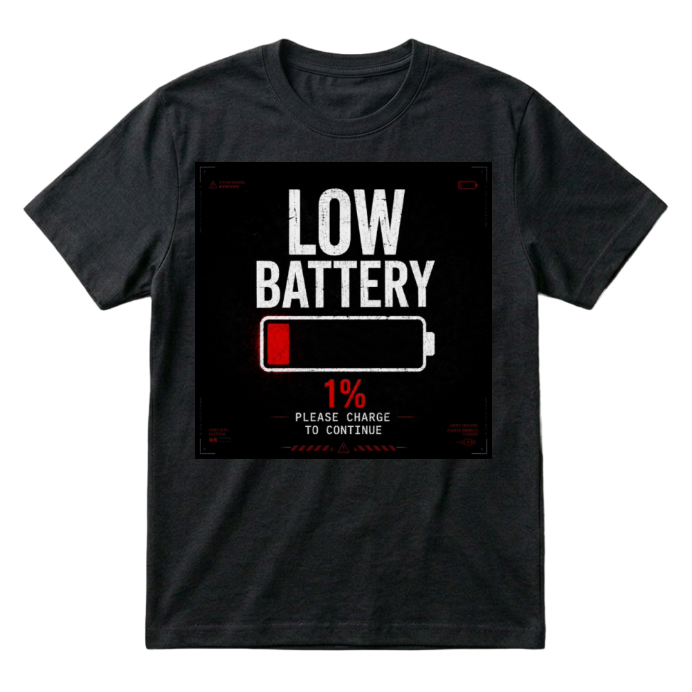 Product Low Battery Social Energy Funny Design T-Shirt