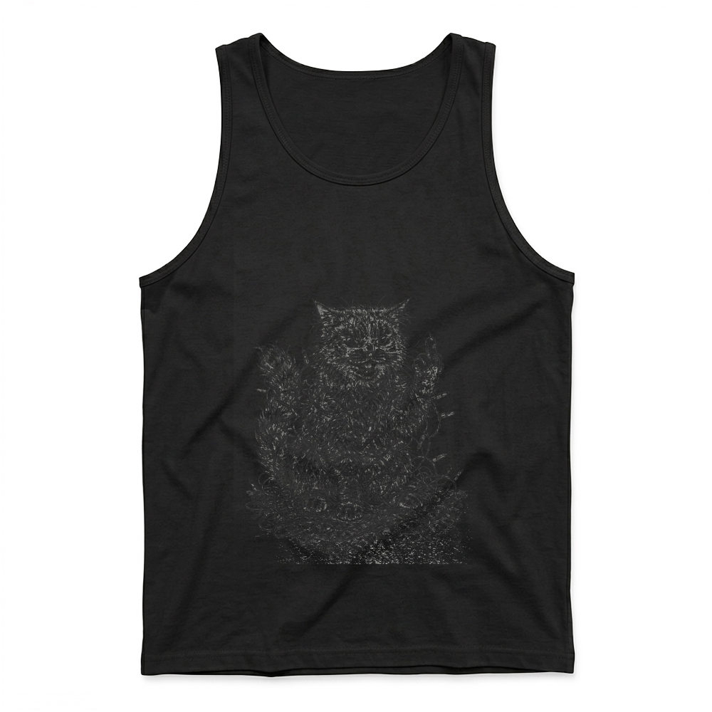 Product Cat Christmas Lights Middlefinger Humor Tank Top