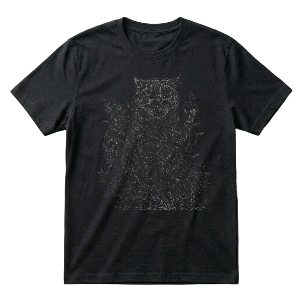 Product Cat Christmas Lights Middlefinger Humor T-Shirt