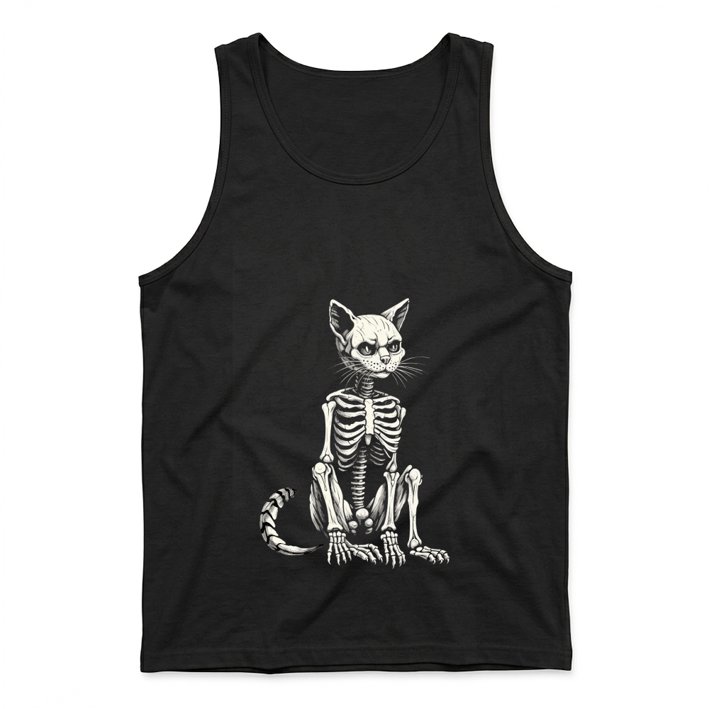Product Skeleton Cat Halloween Spooky Feline Tank Top