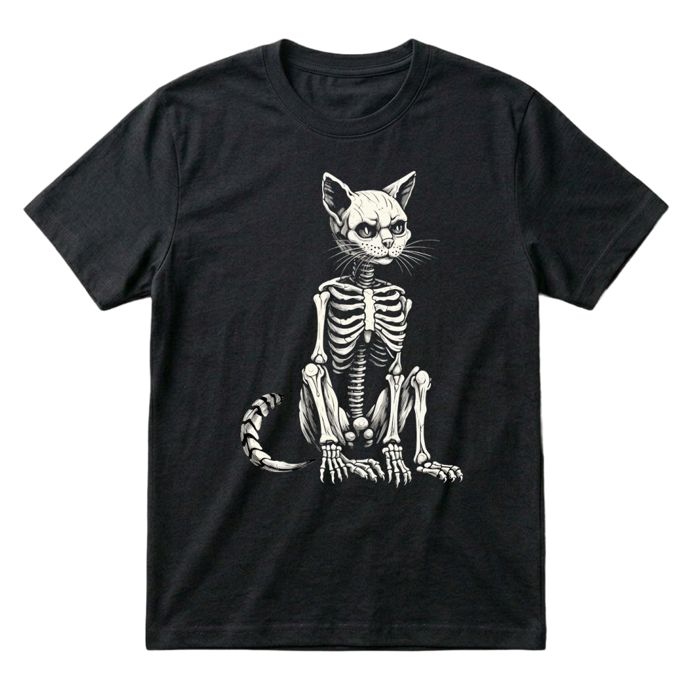 Product Skeleton Cat Halloween Spooky Feline T-Shirt