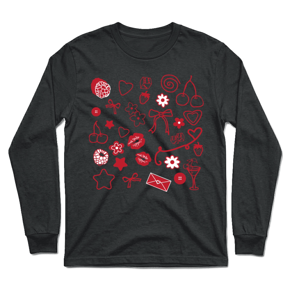 Product Crimson Vintage Love Doodles - Cpllage Unisex Longsleeve