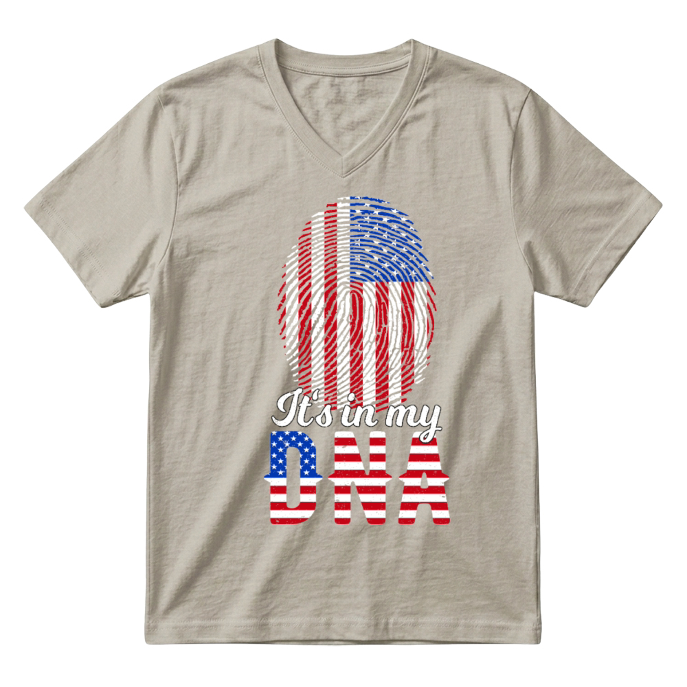 Product It's In My DNA American Fingerprint Retro Vintage V-Neck T-shirt
