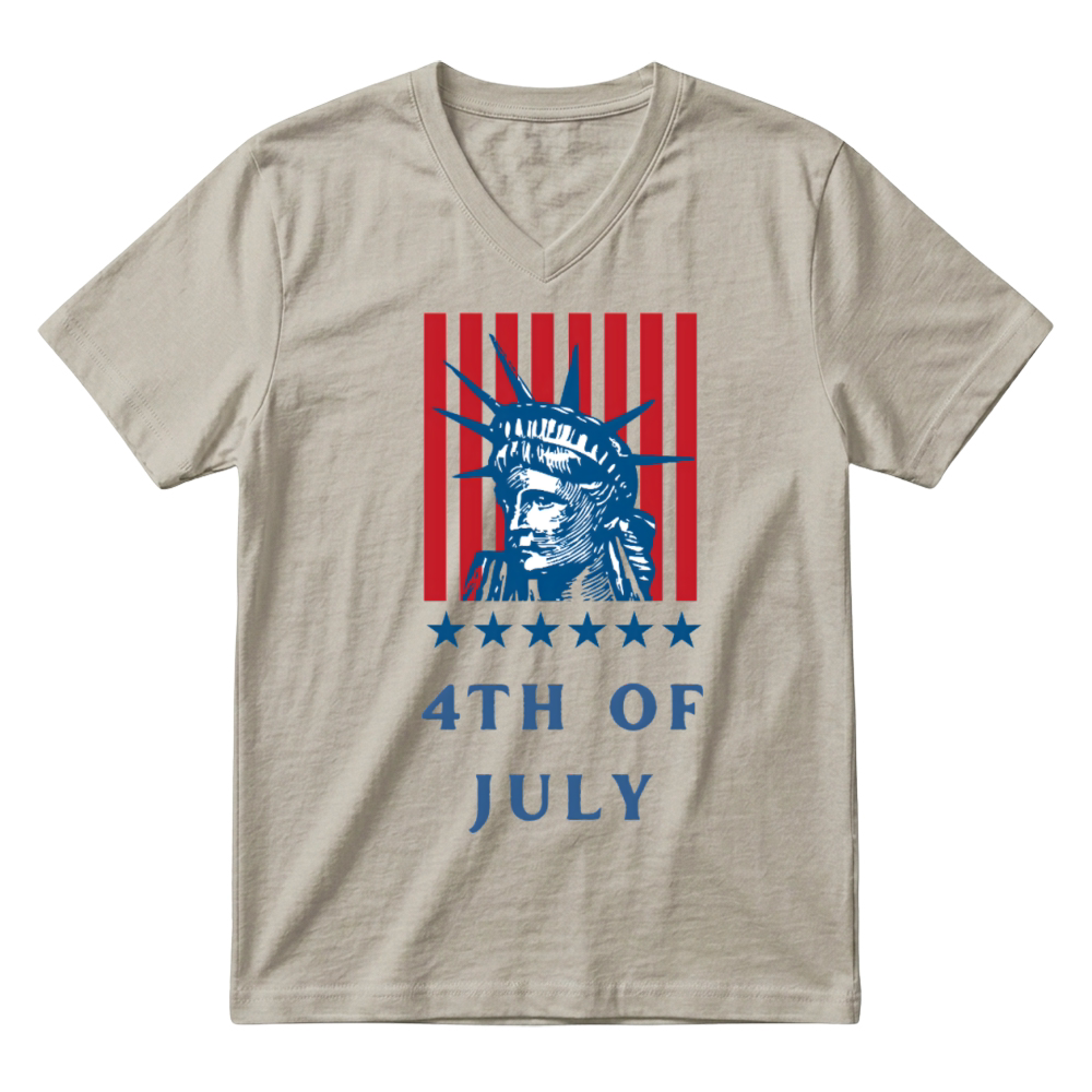 Product Statue Liberty Flag Emblem V-Neck T-shirt