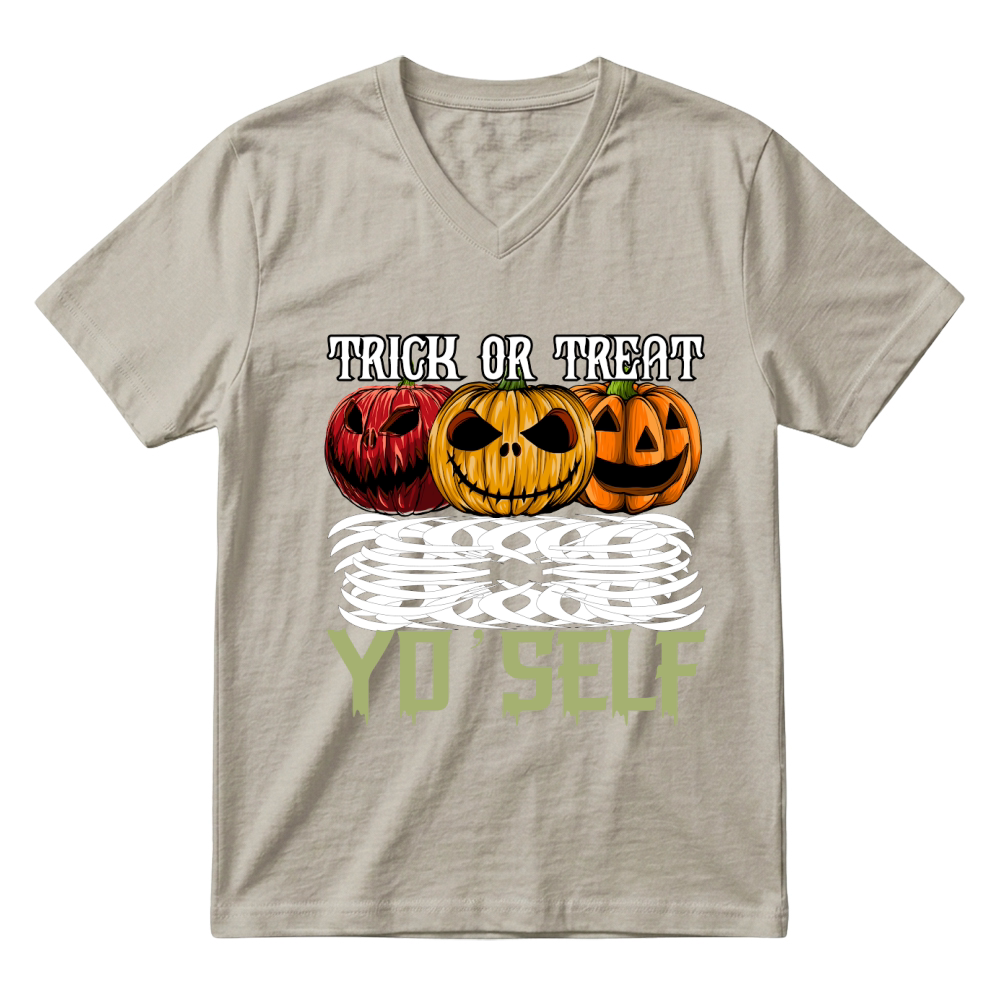 Product trick or treat yo' self trending halloween V-Neck T-shirt