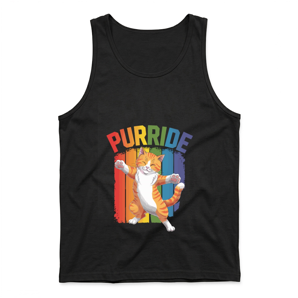 Product Purride Cat with Rainbow Pride Colors Tank Top