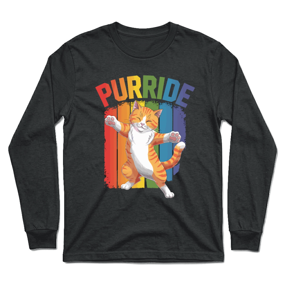 Product Purride Cat with Rainbow Pride Colors Unisex Longsleeve